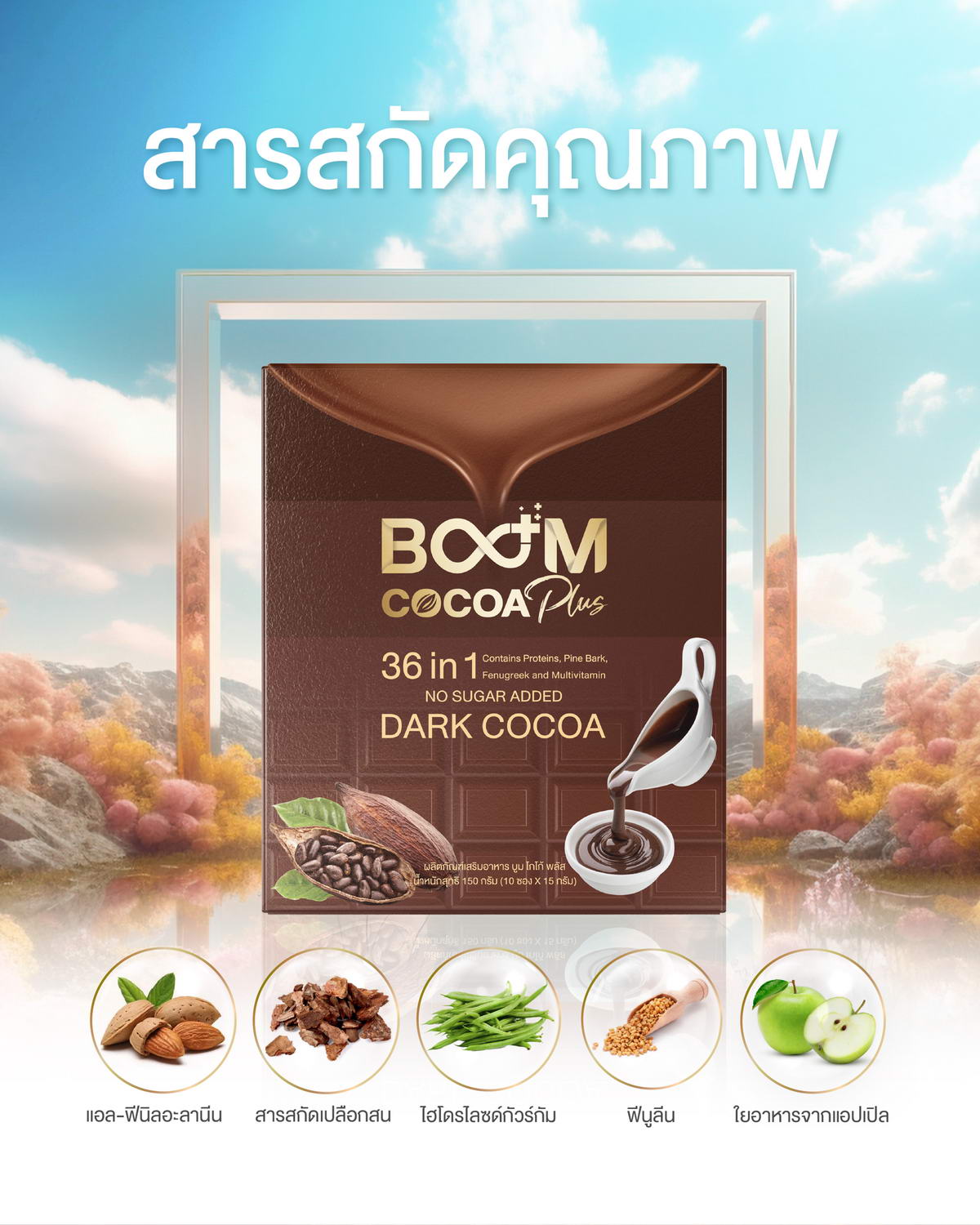 Quality ingredients in Boom Cocoa Plus