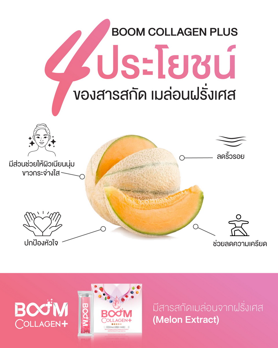 Boom Collagen Plus ให้คุณได้เติมคอลลาเจน