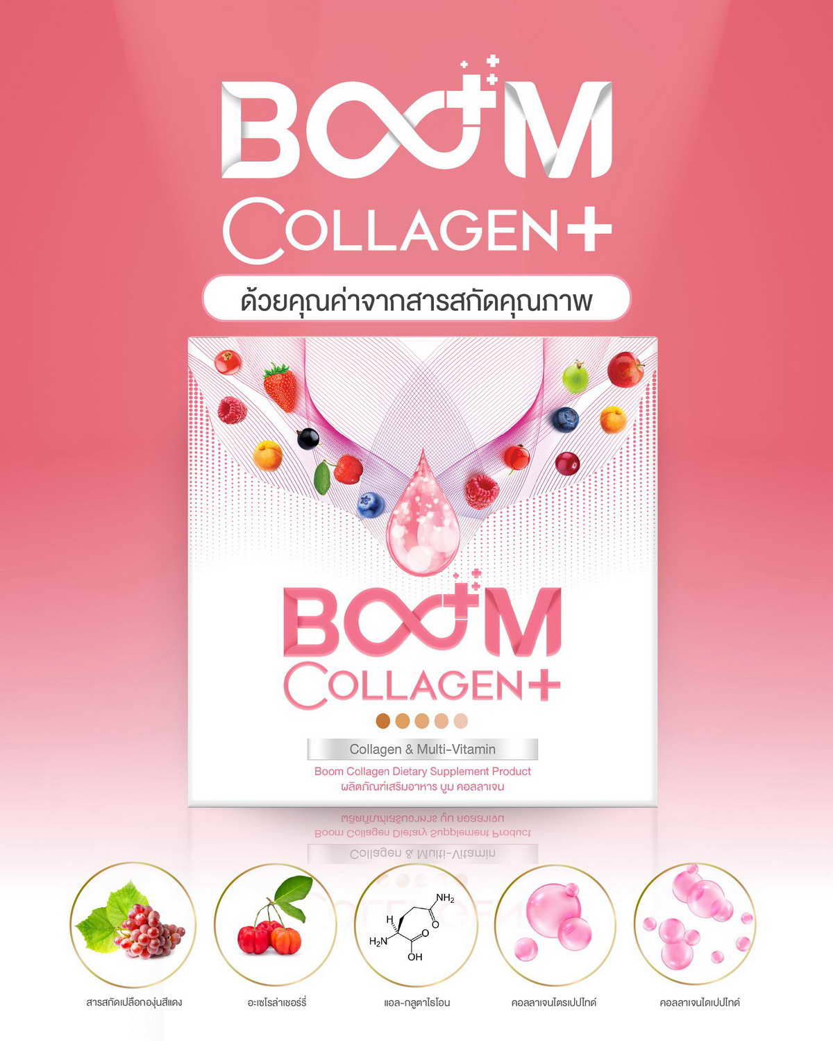 Boom Collagen Plus，让您的肌肤美丽健康，尽享优质提取物的滋养。