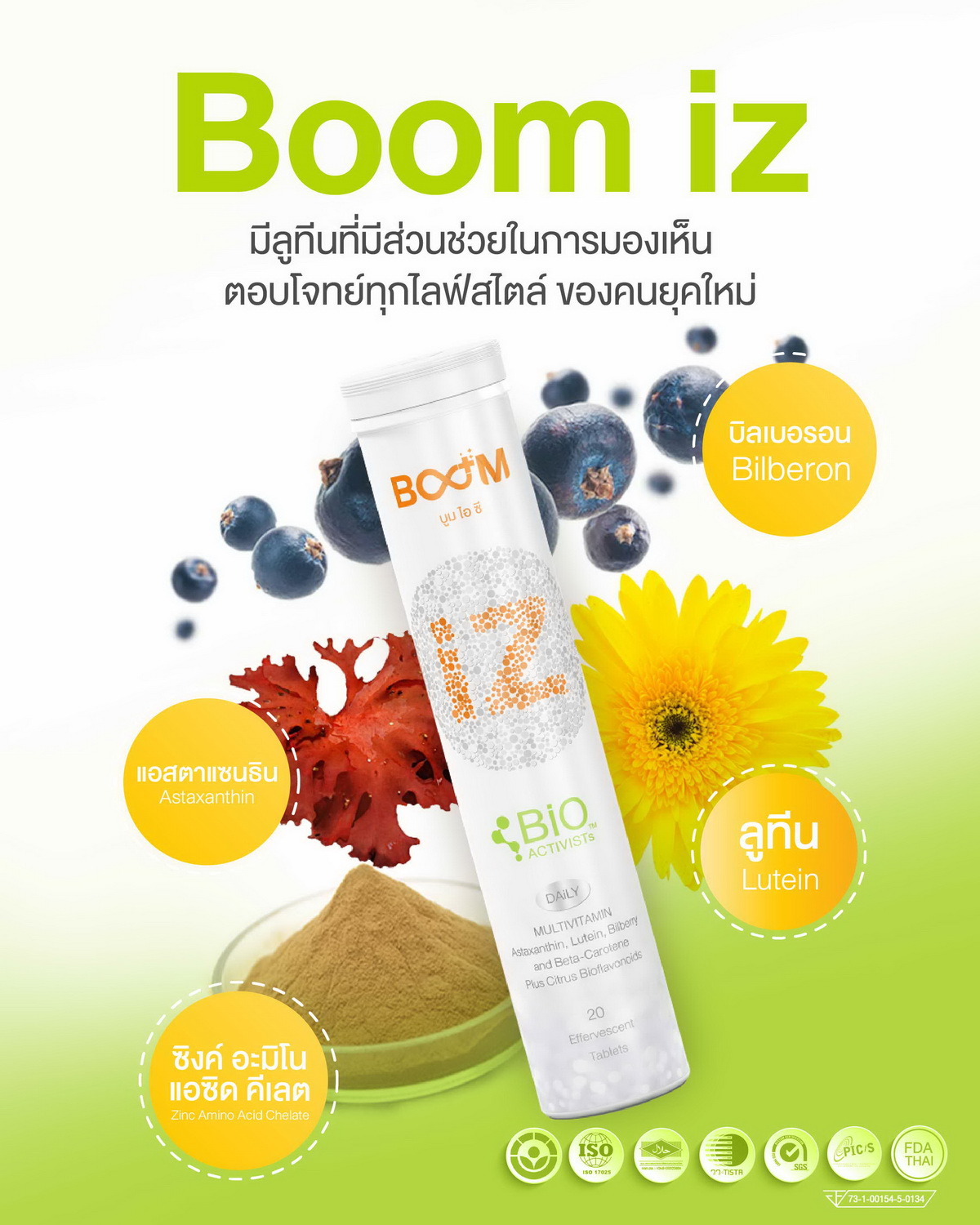 Boom iZ คัดสรรส่วนประกอบสำคัญให้เป็นมากกว่าอาหารเสริมเพื่อดวงตา