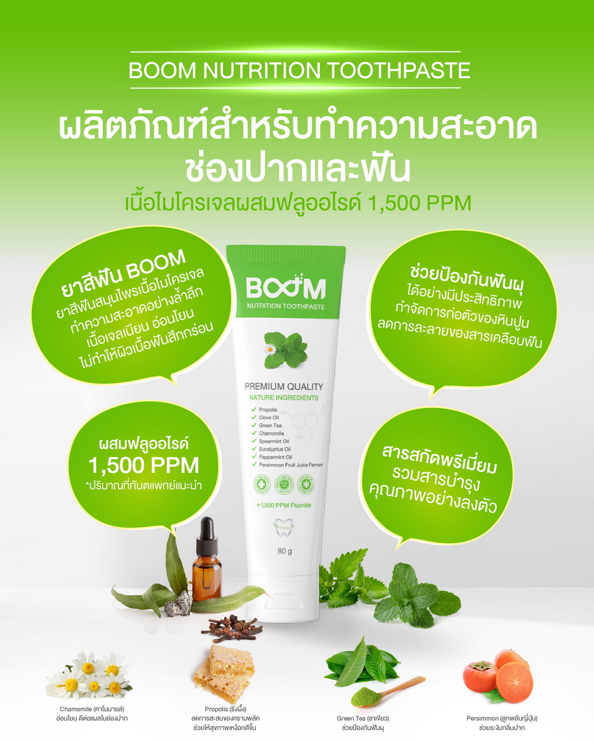 Boom Nutrition Toothpaste ยาสีฟันดีๆ ที่ให้ประโยชน์เต็มๆ