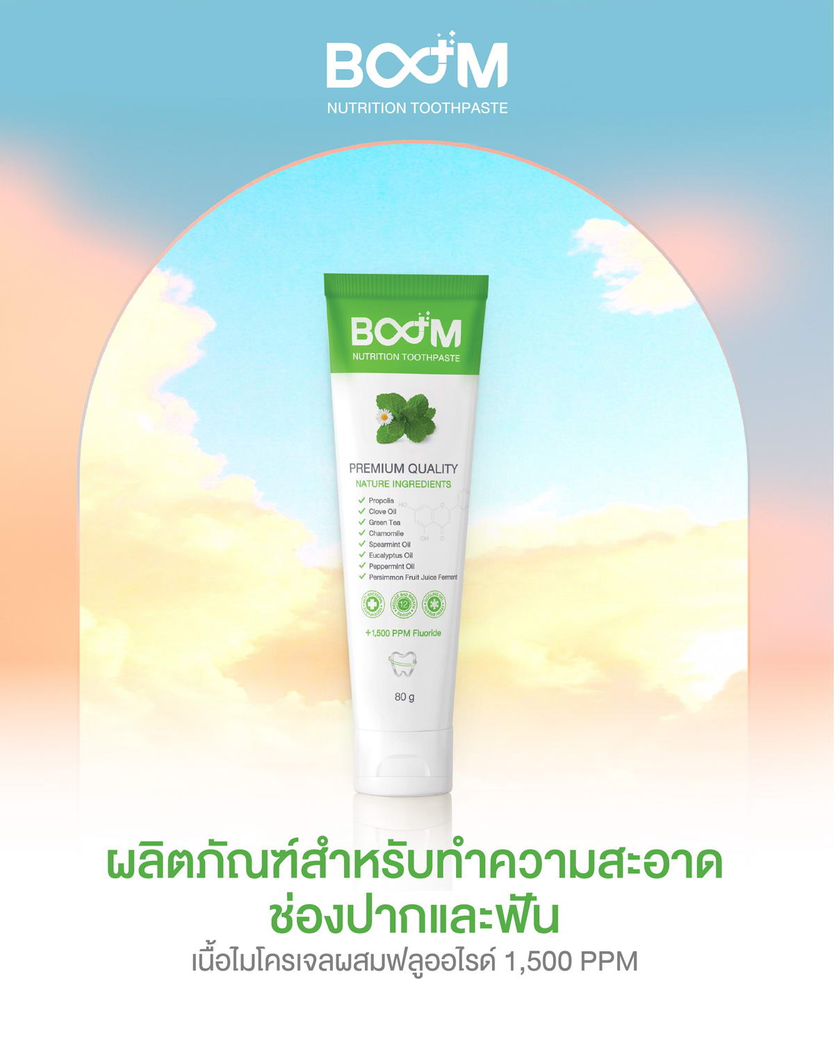 Boom Nutrition Toothpaste for good oral and dental health