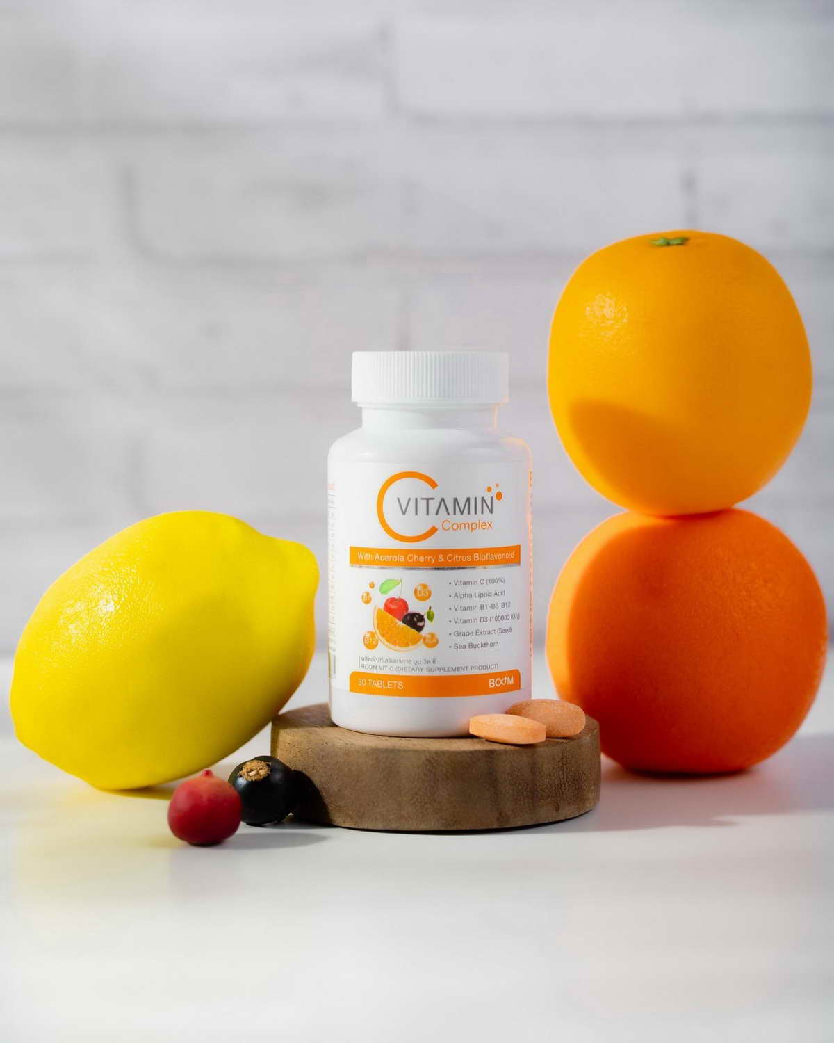 Boom Vit C has the benefit of high Vitamin C content sourced from natural origins.