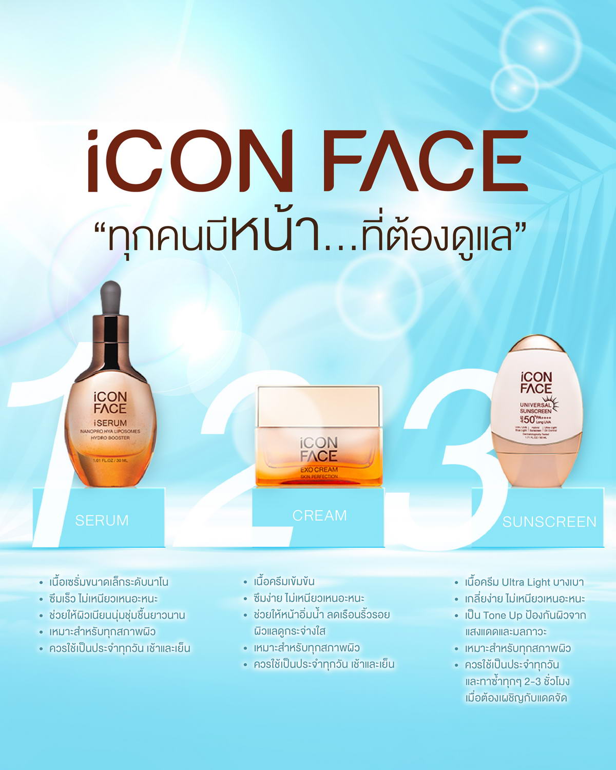 iCon Face，专为每一张需要呵护的面孔设计的产品。