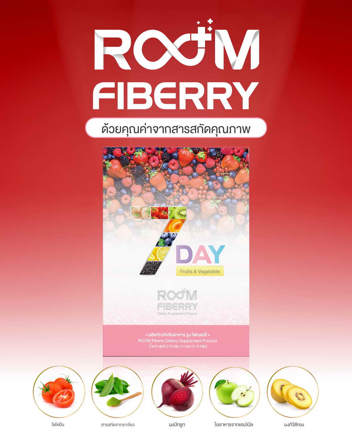 Room Fiberry 使用优质提取物进行排毒，清除体内毒素。