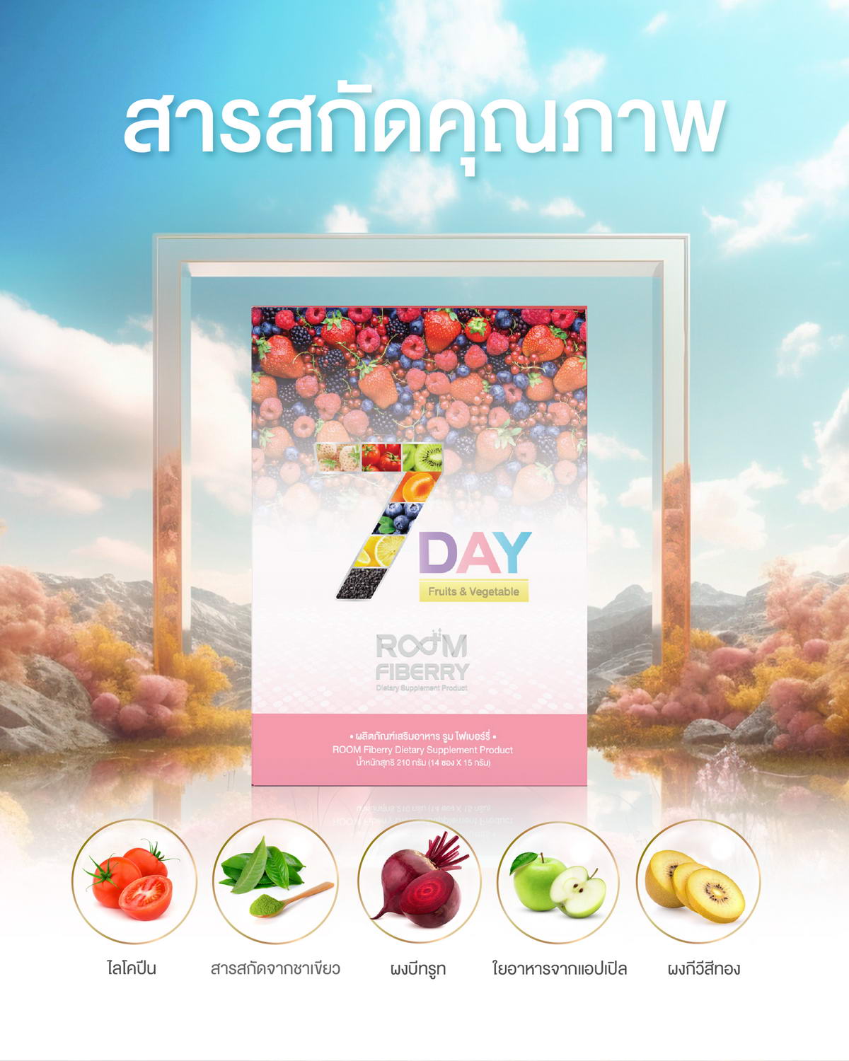 สารสกัดคุณภาพใน Room Fiberry